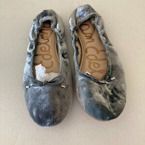 Sam Edelman Free People Felicia Stone Blue Velvet Flats Sz 7.5